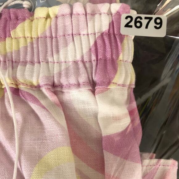 Hill House The Paz Skirt Linen Tiered Ruffle Mini Candy Kaleidoscope NWT Medium - Picture 9 of 9